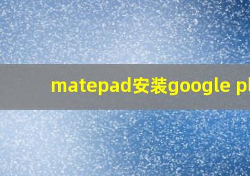 matepad安装google play